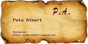 Pete Albert névjegykártya